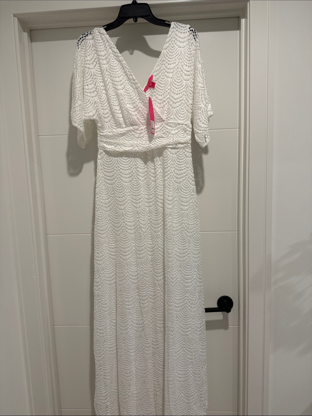 Lilly Pulitzer White Lace Maxi Dress with V-Neck